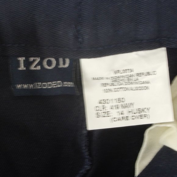 IZOD Boy's Pants Size 14 Husky Pleated Wrinkle Free Adjustable Waist NWT (K009) - Picture 3 of 8